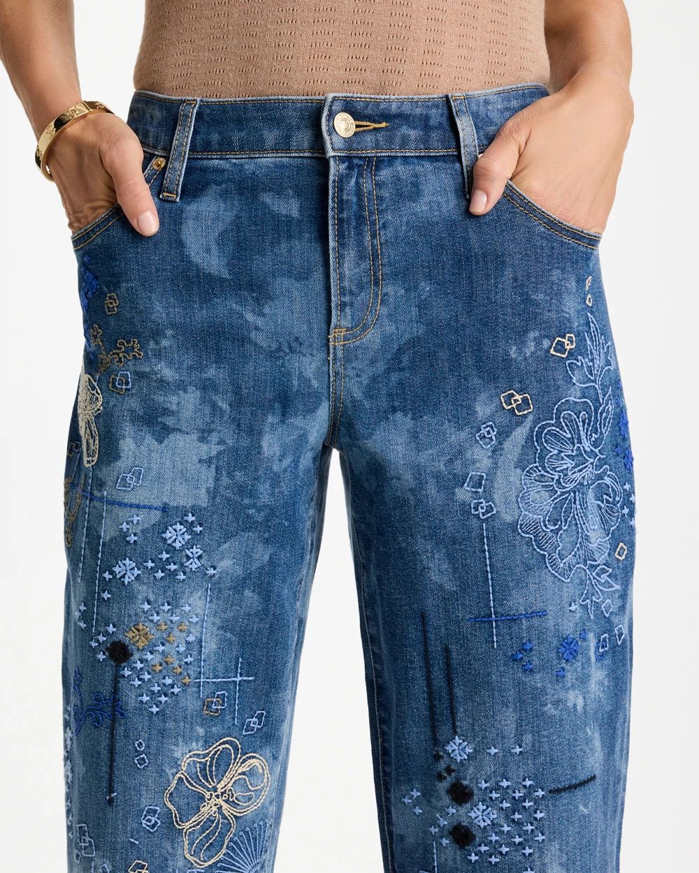 Relaxed Embroidered Boyfriend Jean | Chico's